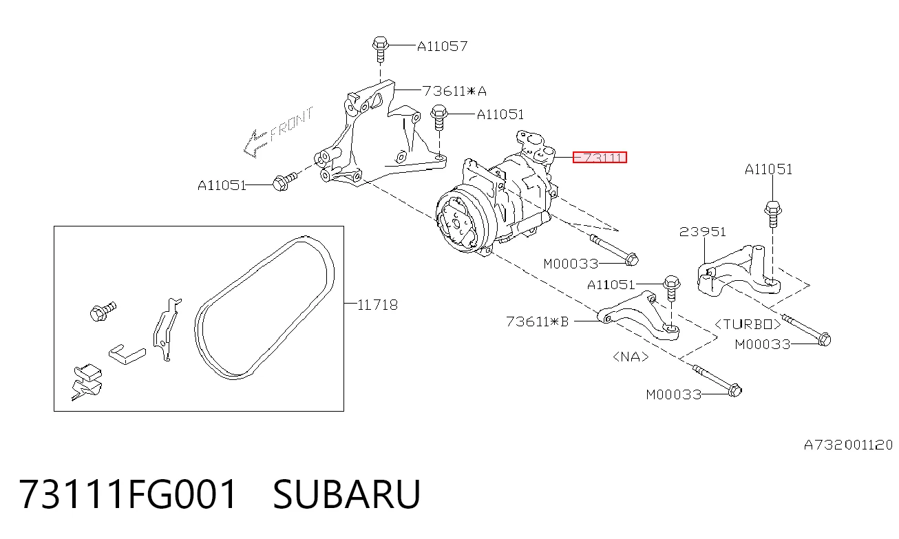 73111FG001 Subaru Компресор холодоагенту