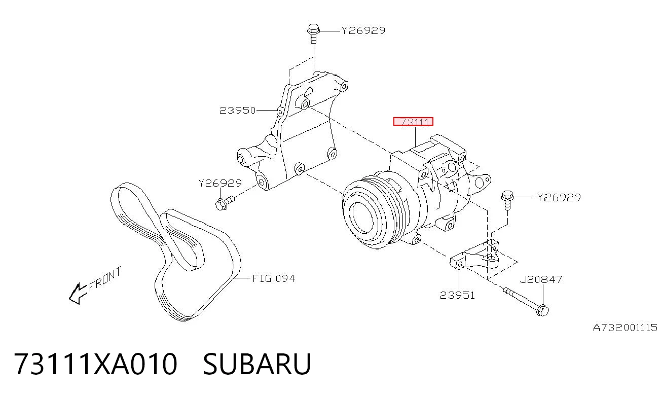 73111XA010 Subaru Компресор холодоагенту