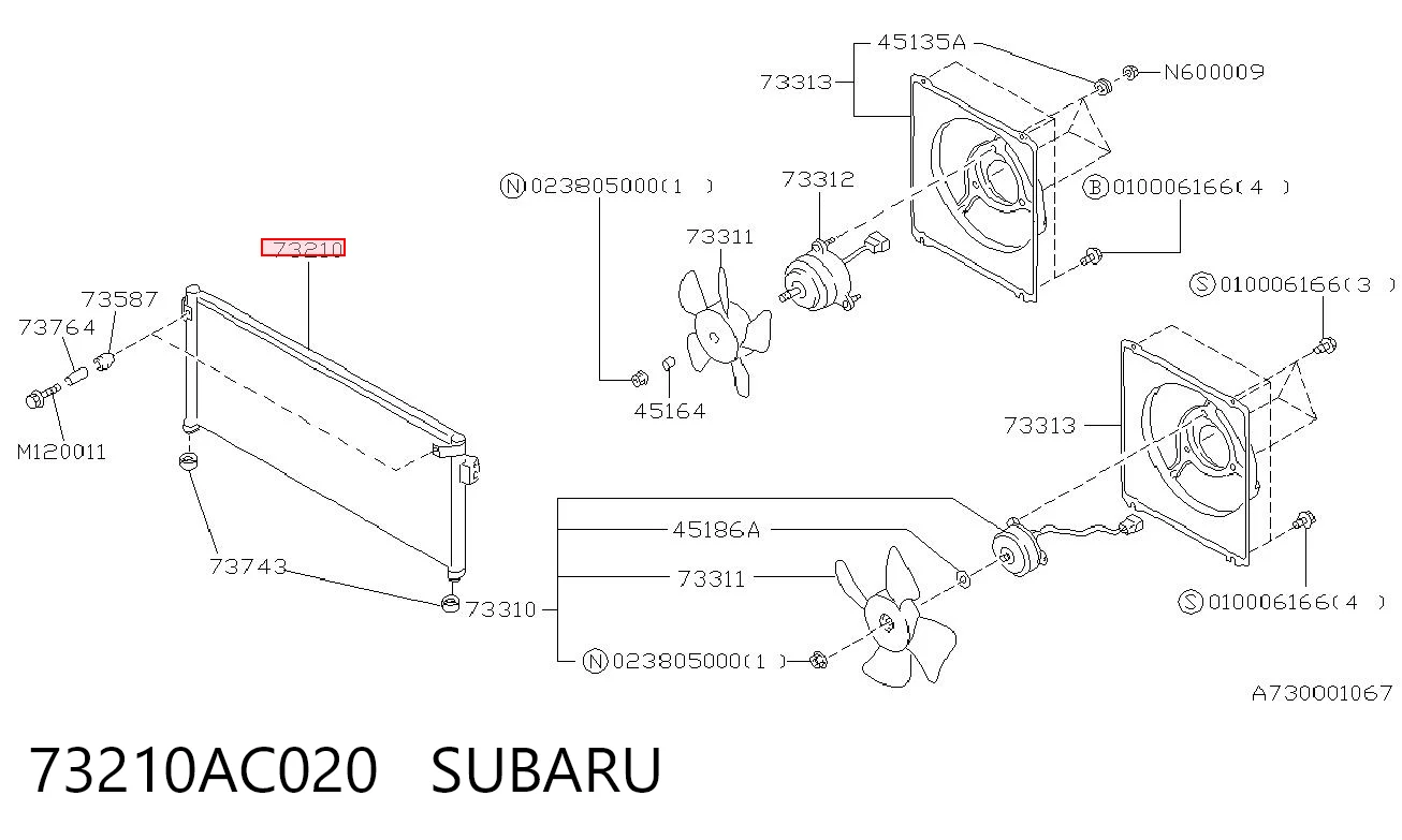 73210AC020 Subaru Конденсатор