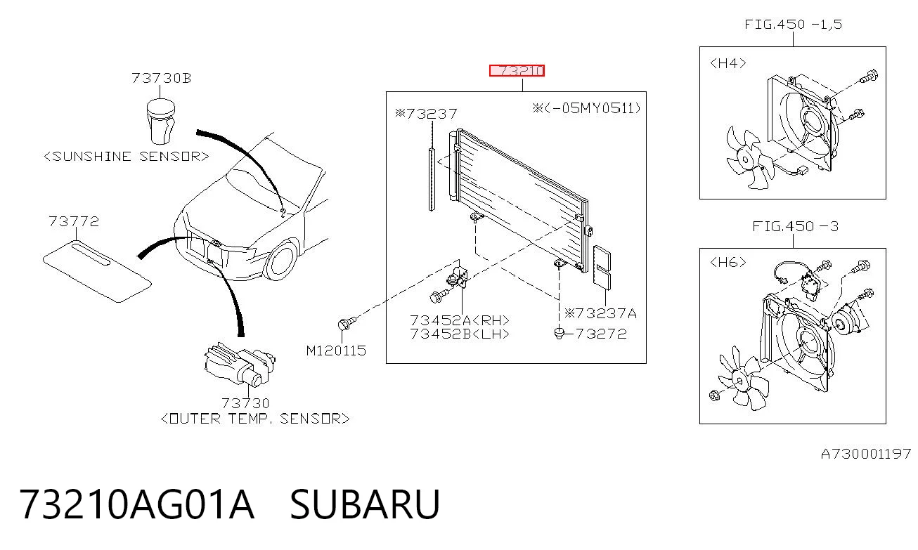 73210AG01A Subaru Конденсатор
