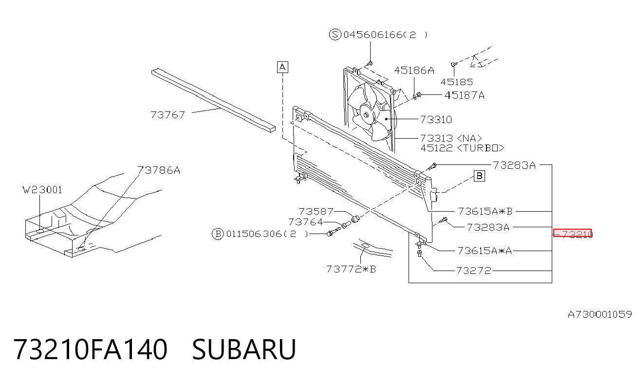 73210FA140 Subaru Конденсатор