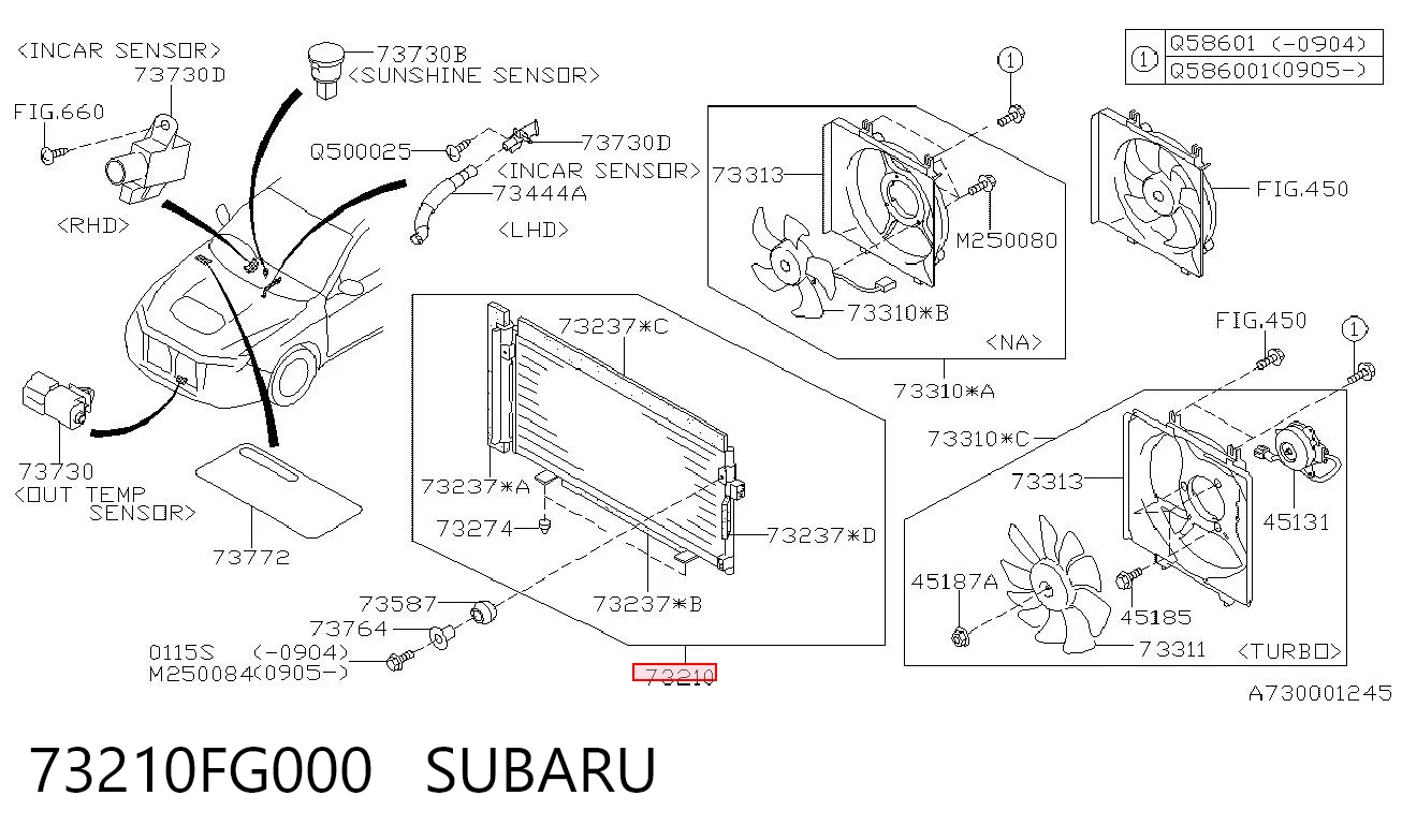 73210FG000 Subaru Конденсатор