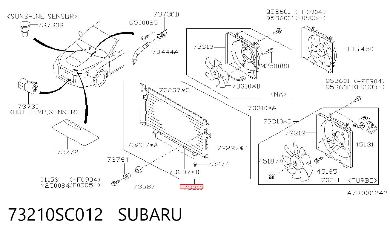 73210SC012 Subaru Конденсатор