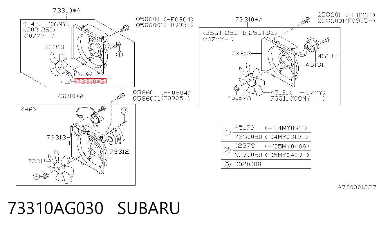 73310AG030 Subaru Дифузор радіатора кондиціонера, в зборі з крильчаткою і двигуном