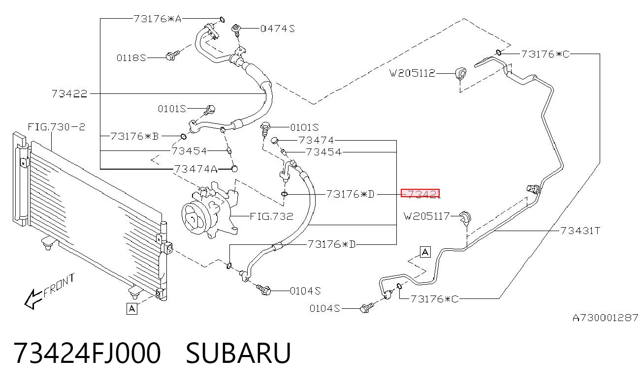 73424FJ000 Subaru 