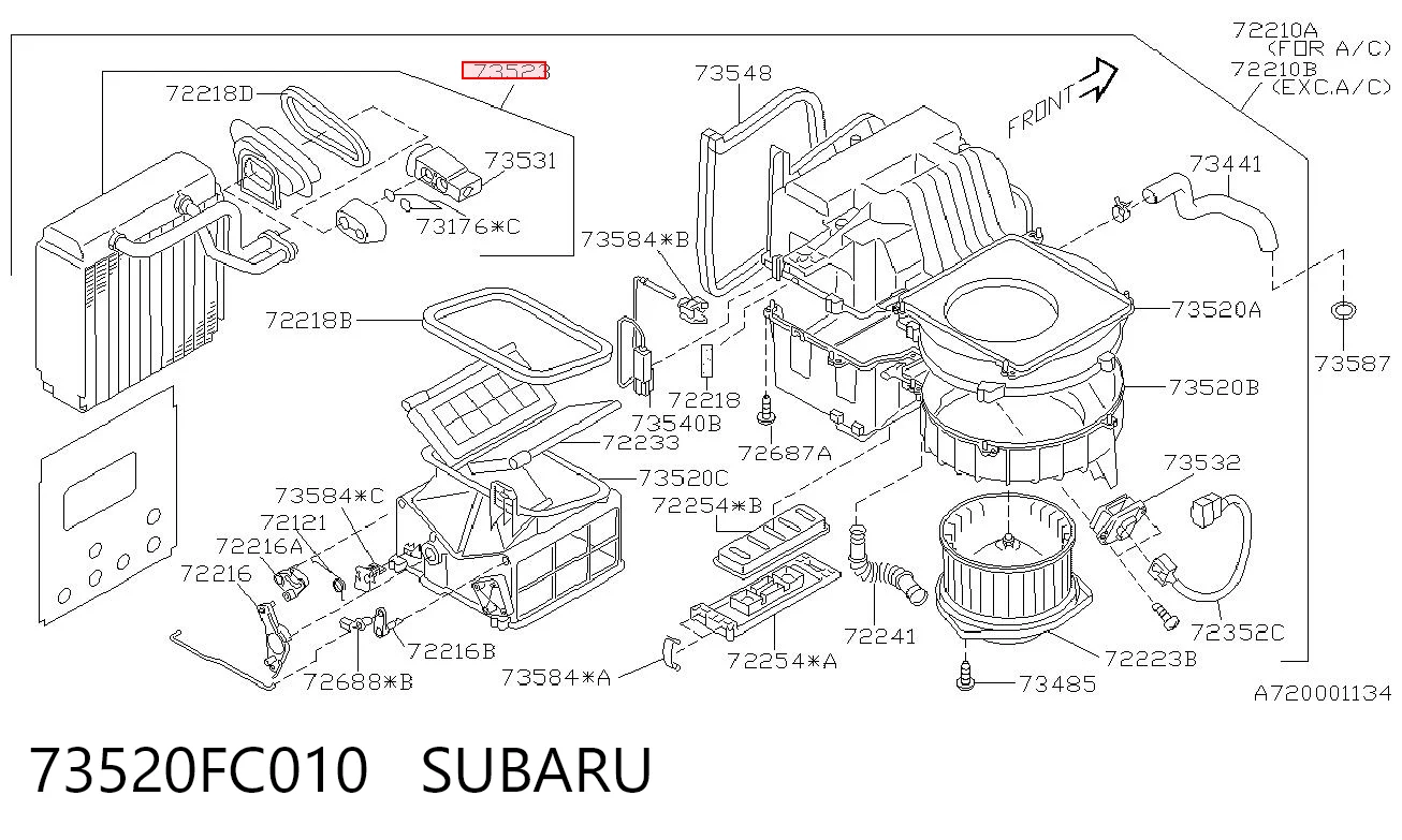73520FC010 Subaru Охолоджувач повітря