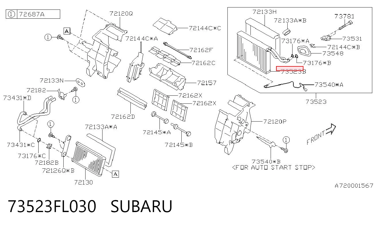 73523FL030 Subaru Охолоджувач повітря