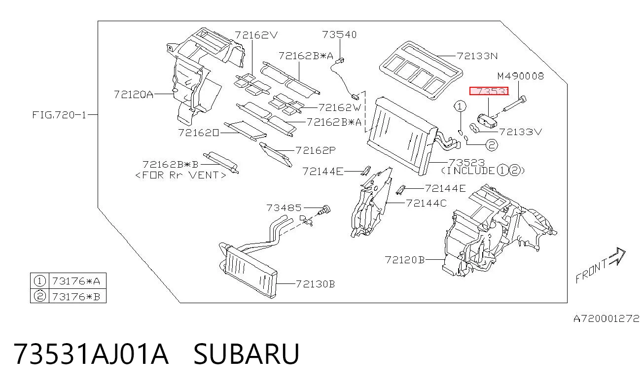 73531AJ01A Subaru Клапан TRV, кондиціонера