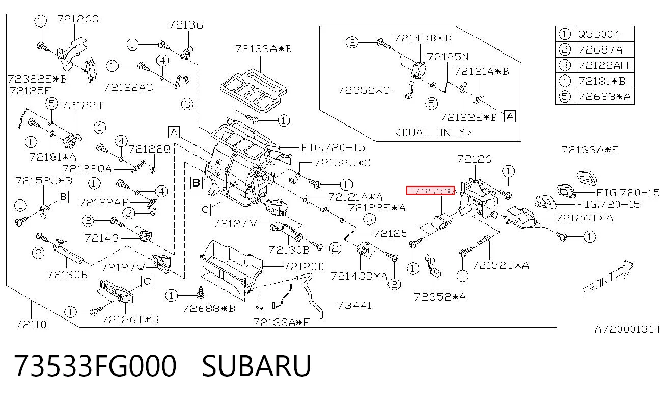 73533FG000 Subaru Регулятор оборотів пічки