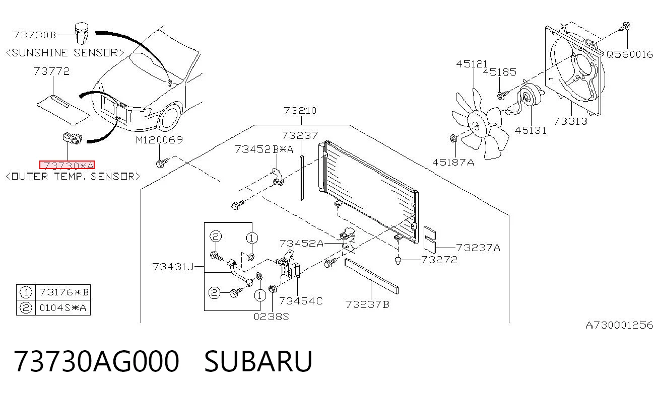 73730AG000 Subaru Датчик температури навколишнього середовища