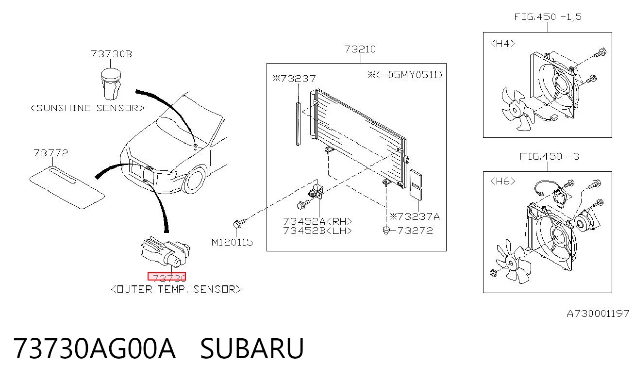 73730AG00A Subaru Датчик температури навколишнього середовища
