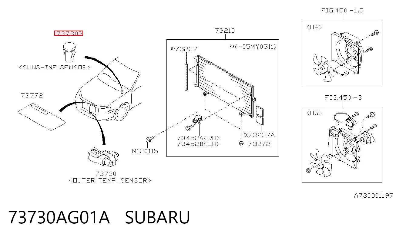 73730AG01A Subaru Датчик освітлення