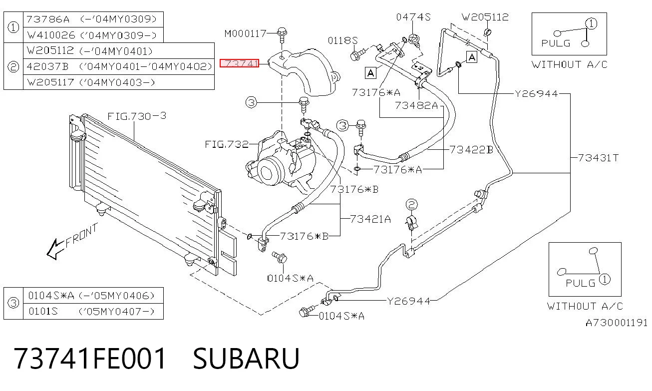 73741FE001 Subaru 