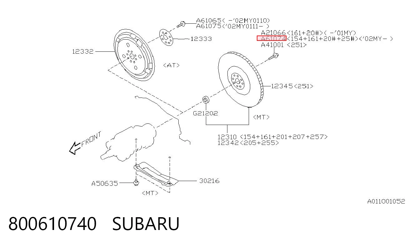 800610740 Subaru Болт кріплення маховика
