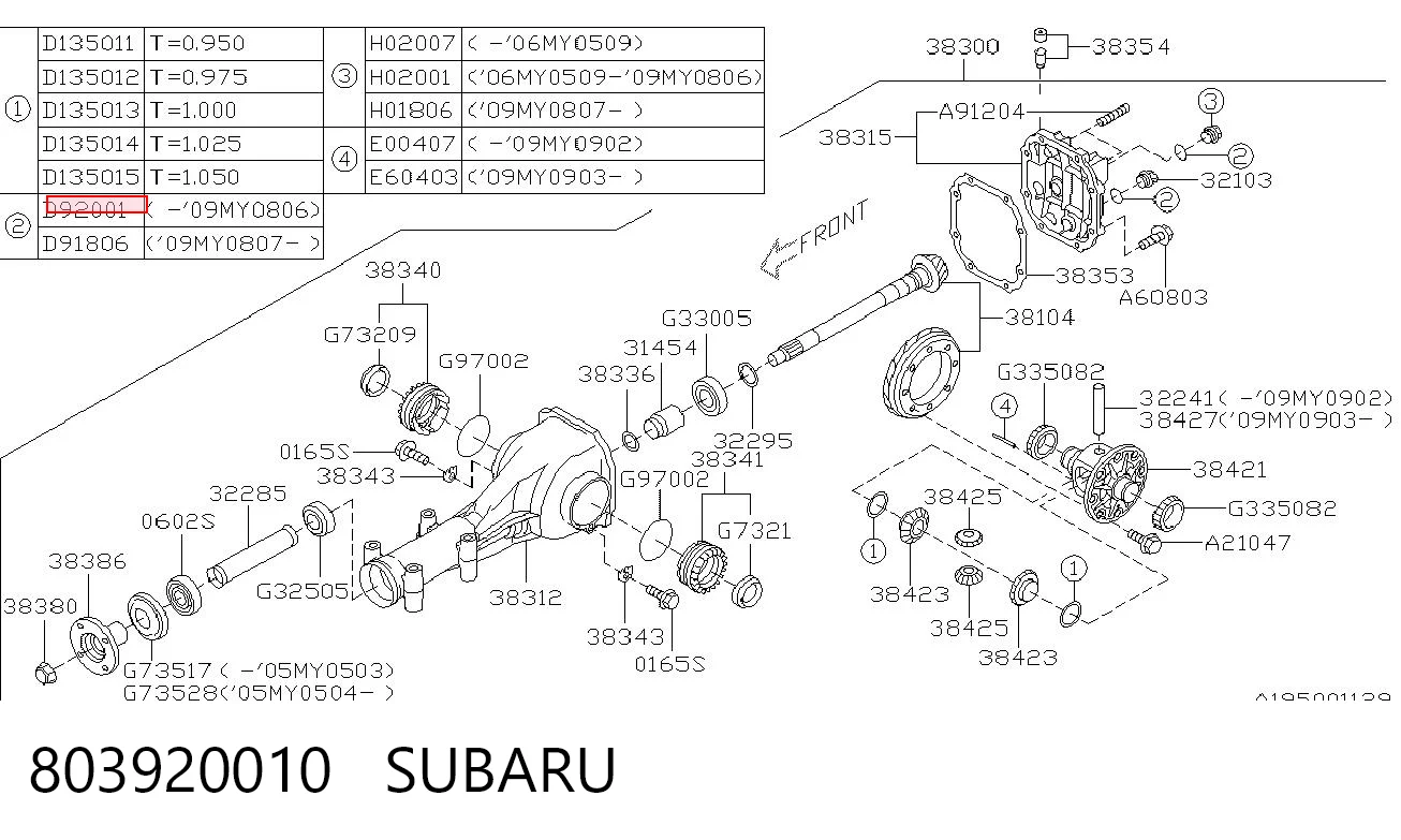 803920010 Subaru 