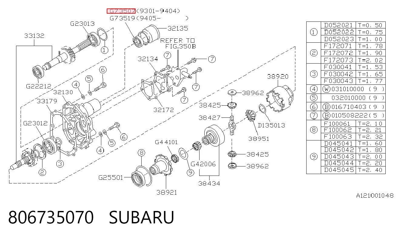 806735070 Subaru Сальник АКПП/КПП, вихідного/вторинного валу