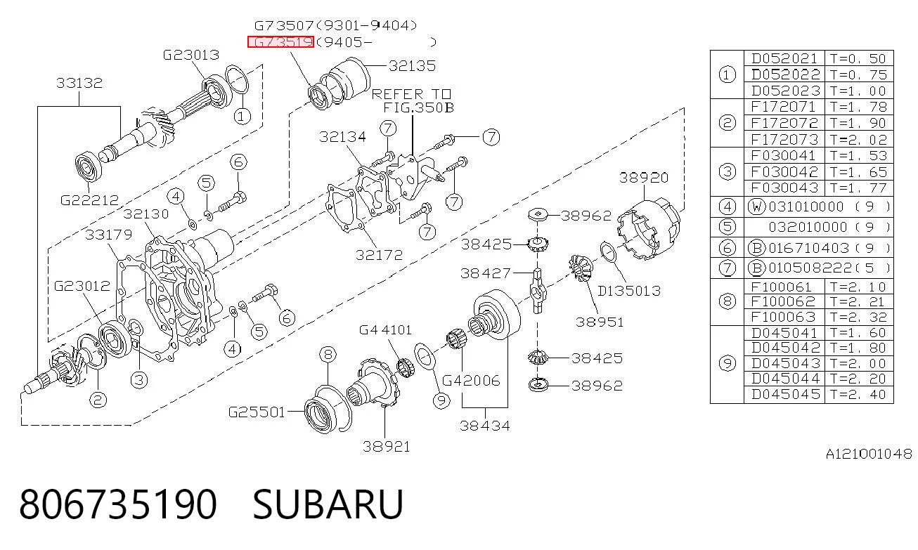806735190 Subaru Сальник АКПП/КПП, вихідного/вторинного вала