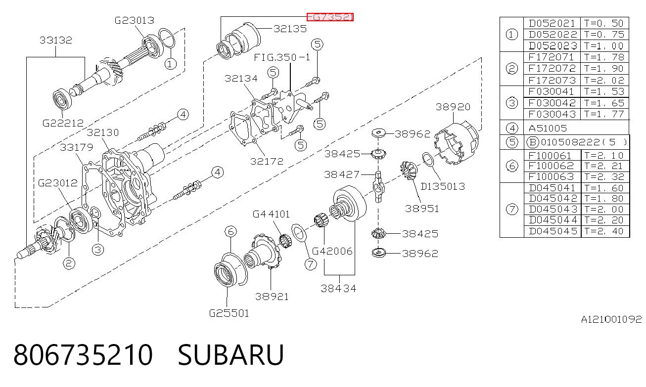 806735210 Subaru Сальник АКПП/КПП, вихідного/вторинного вала
