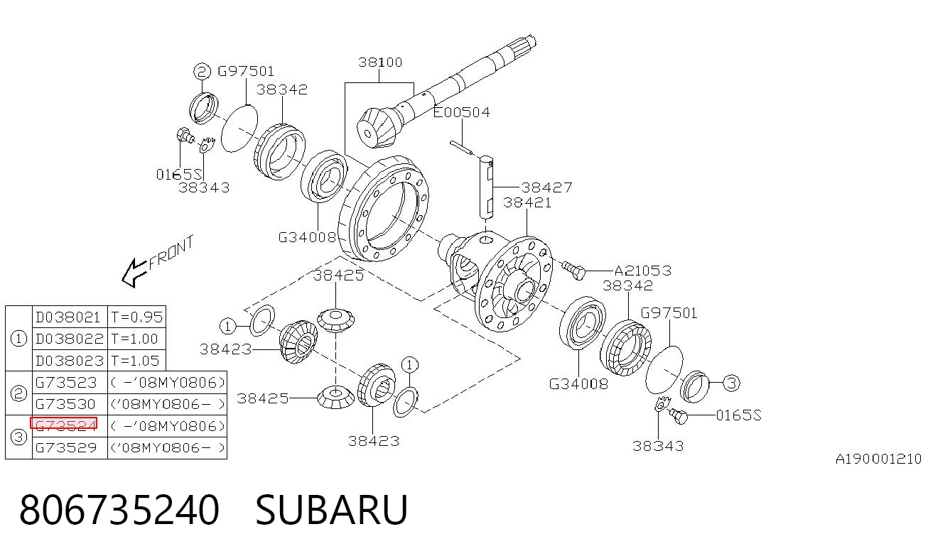 806735240 Subaru Сальник піввісі переднього моста, лівої