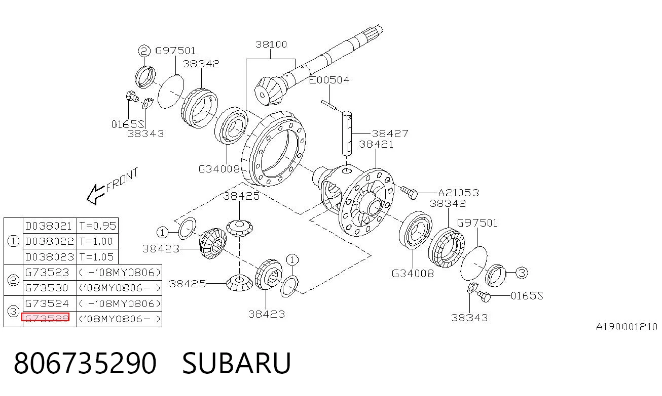 806735290 Subaru Сальник піввісі переднього моста, лівої