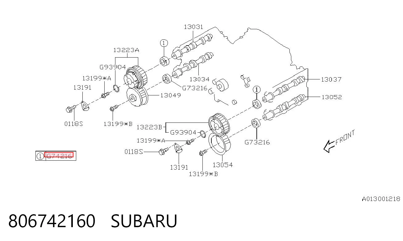 806742160 Subaru Сальник распредвала двигуна, передній