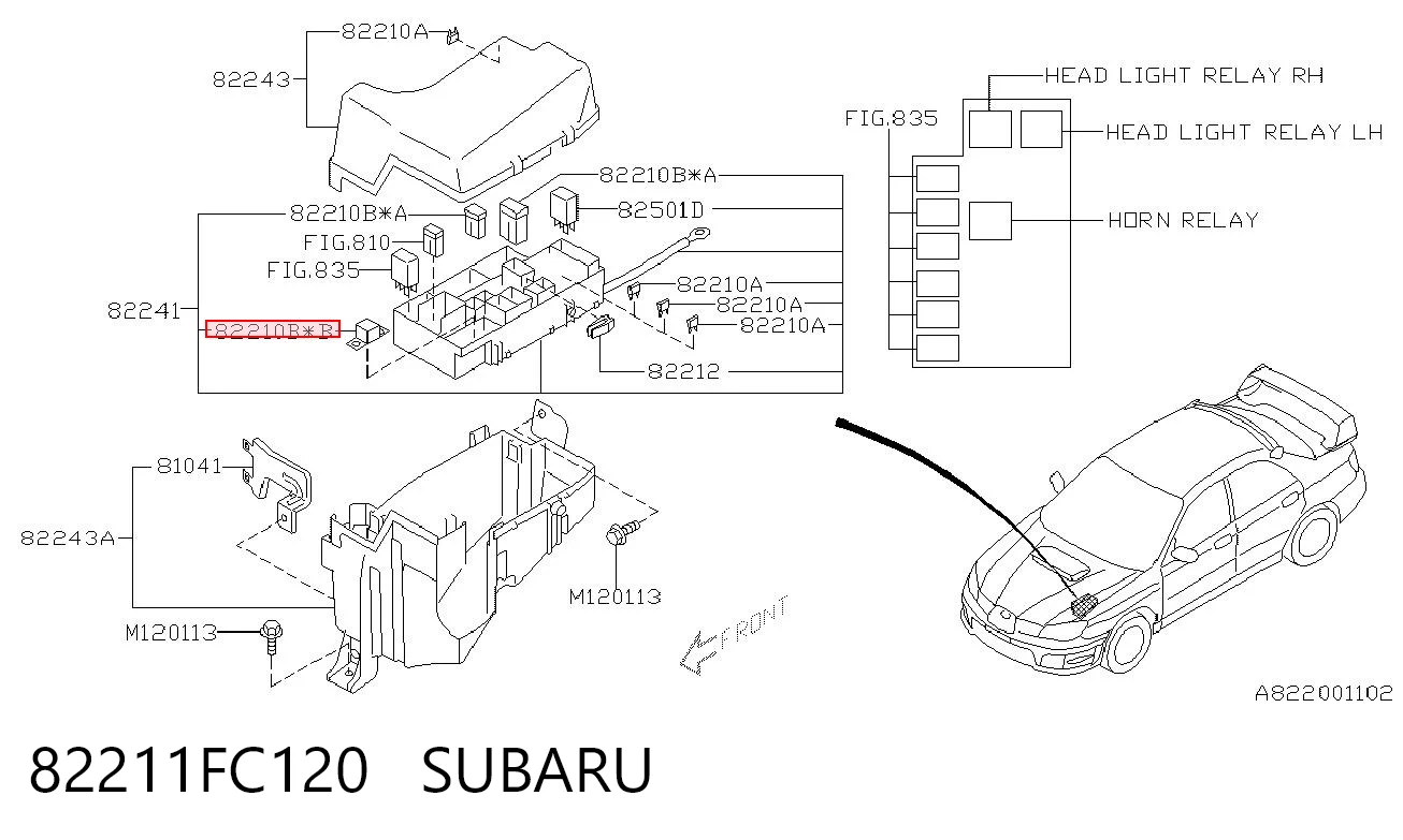 82211FC120 Subaru Запобіжник