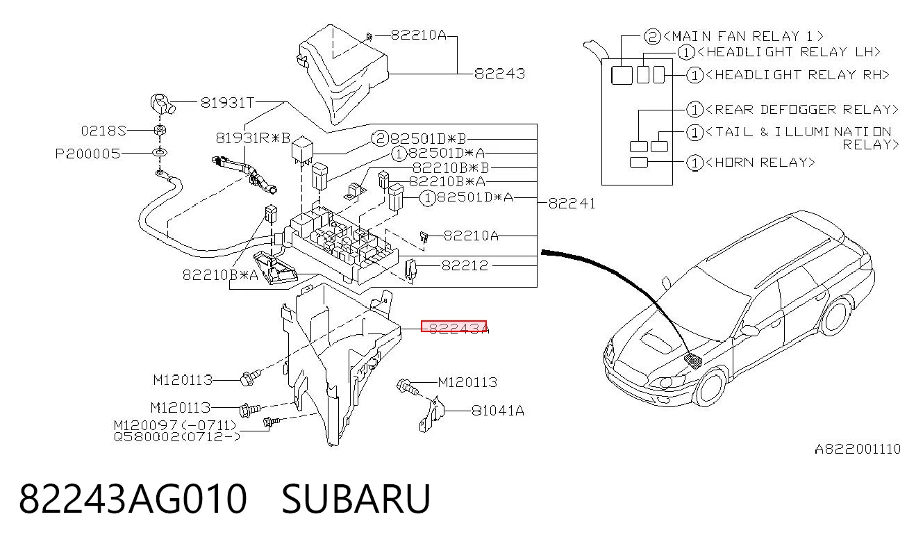 82243AG010 Subaru 