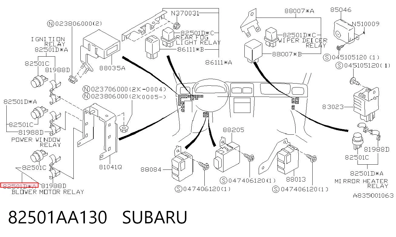 82501AA130 Subaru 