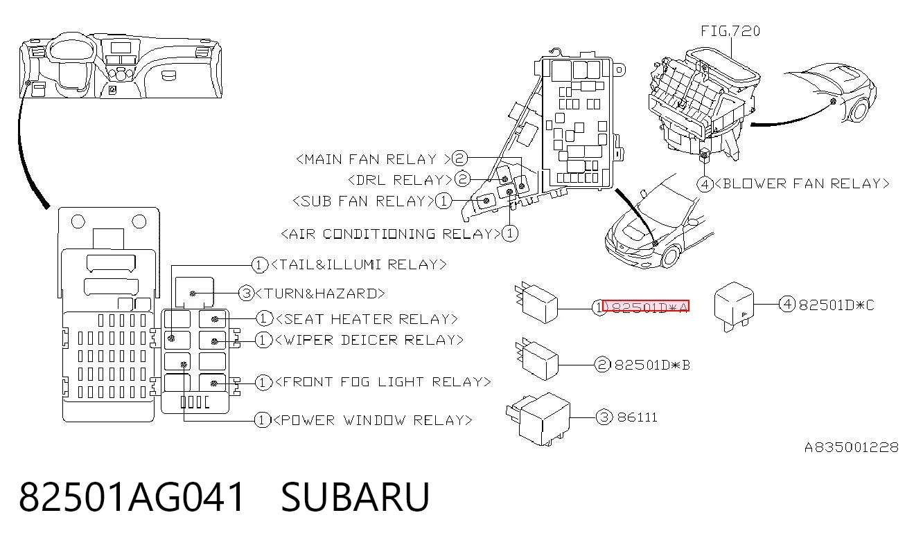 82501AG041 Subaru 