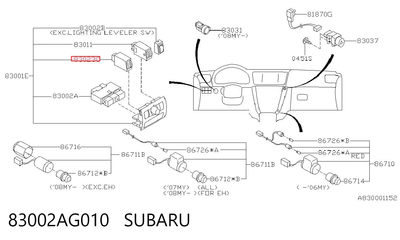83002AG010 Subaru 