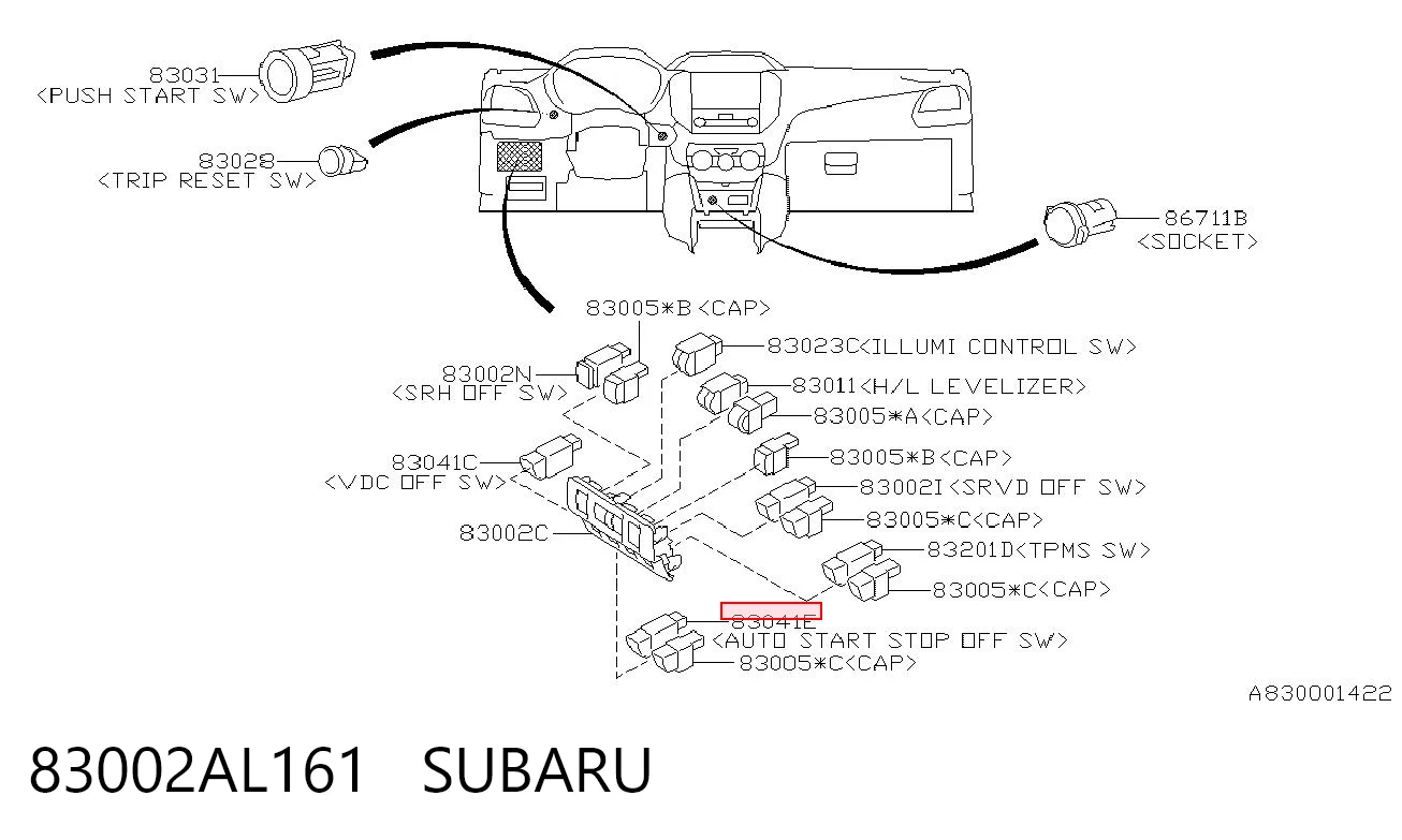 83002AL161 Subaru 