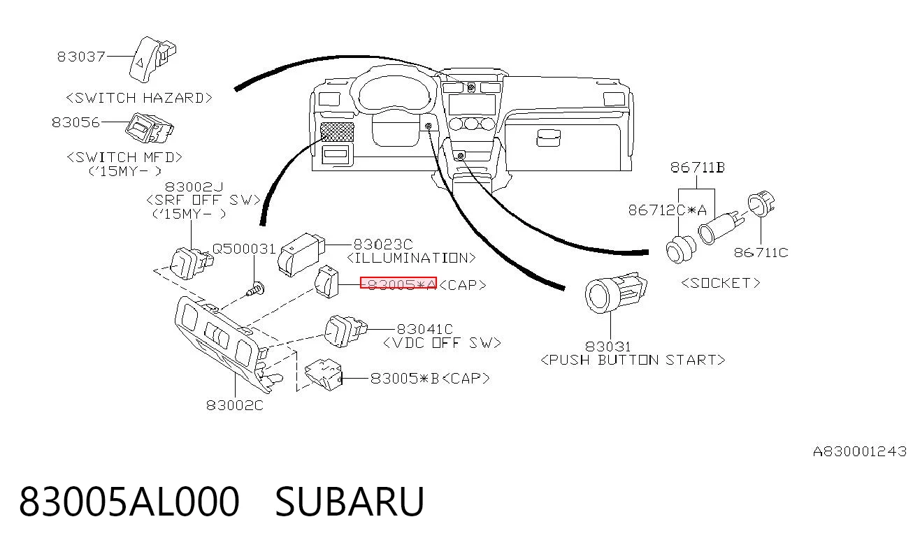 83005AL000 Subaru 