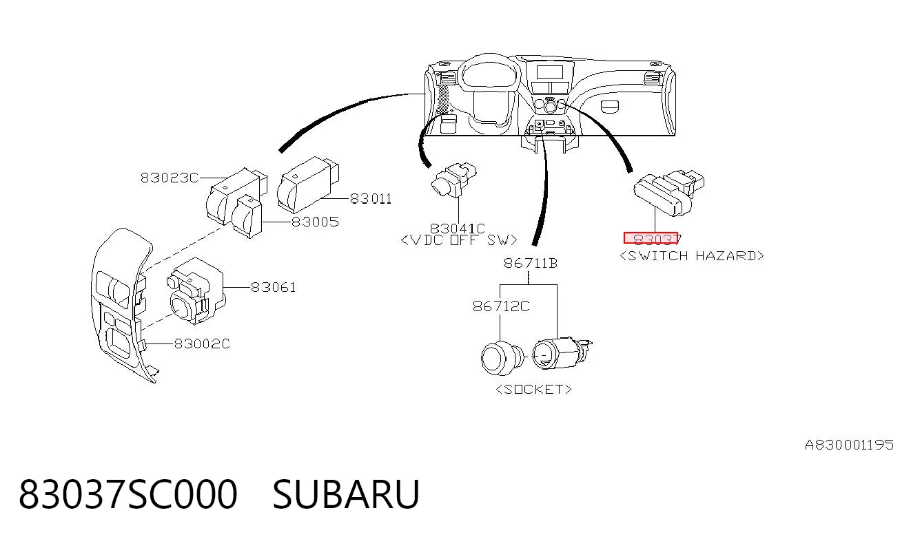 83037SC000 Subaru Аварійна кнопка