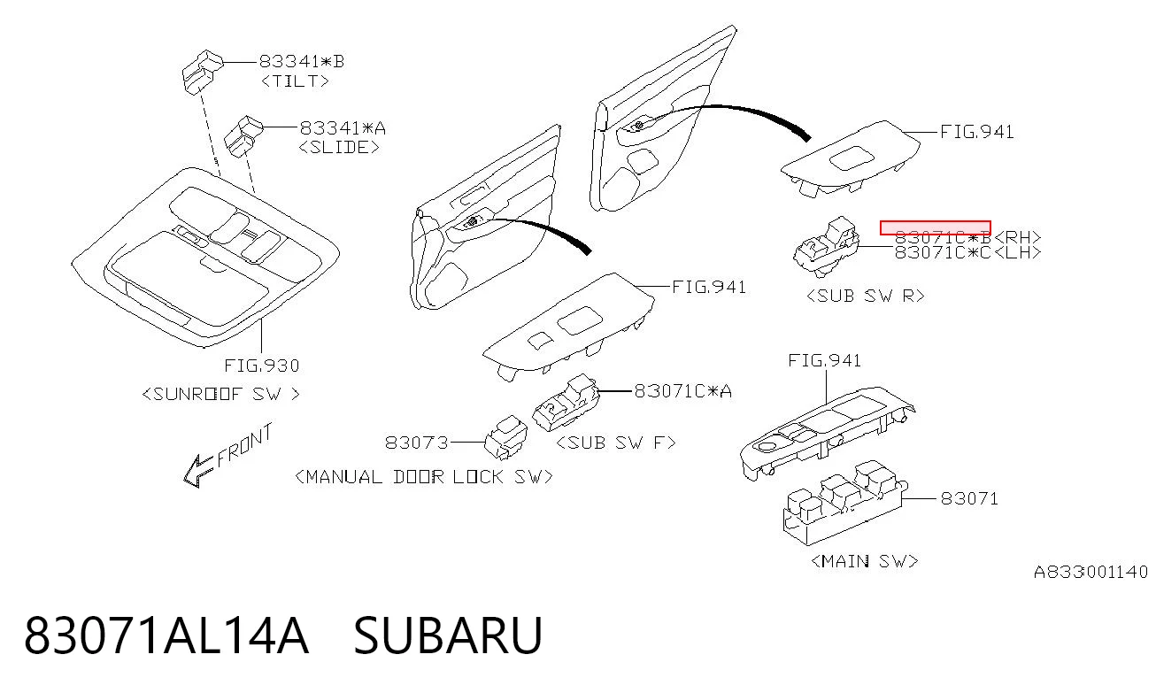 83071AL14A Subaru 