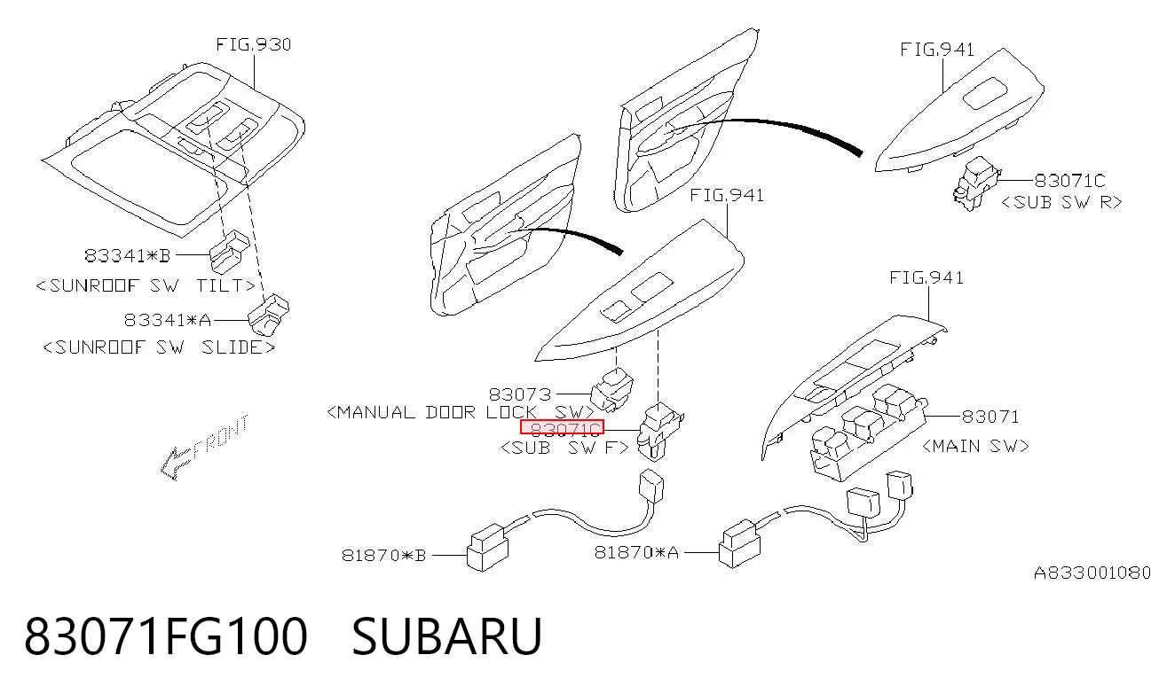 83071FG100 Subaru 