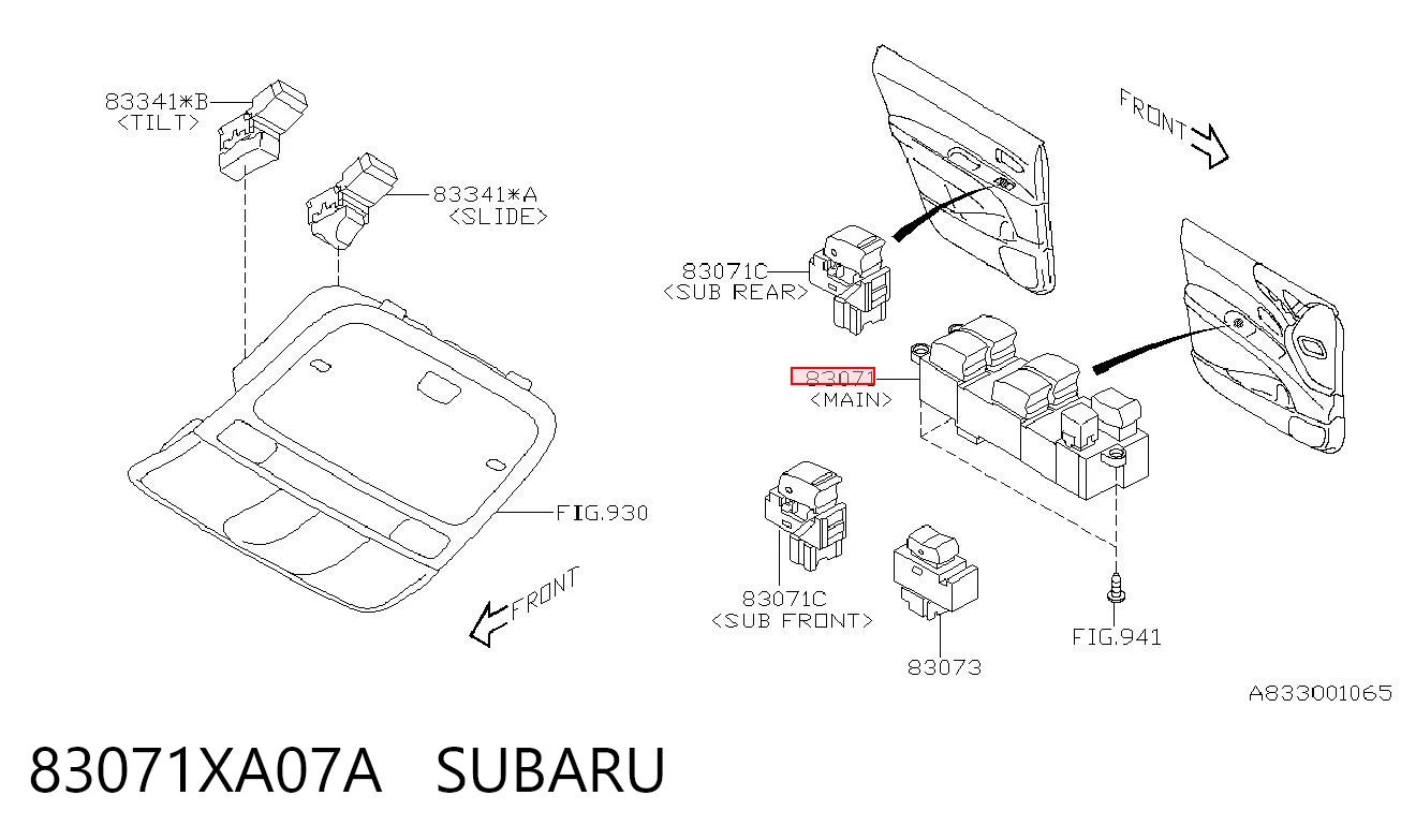 83071XA07A Subaru 