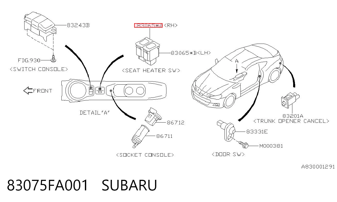 83075FA001 Subaru 