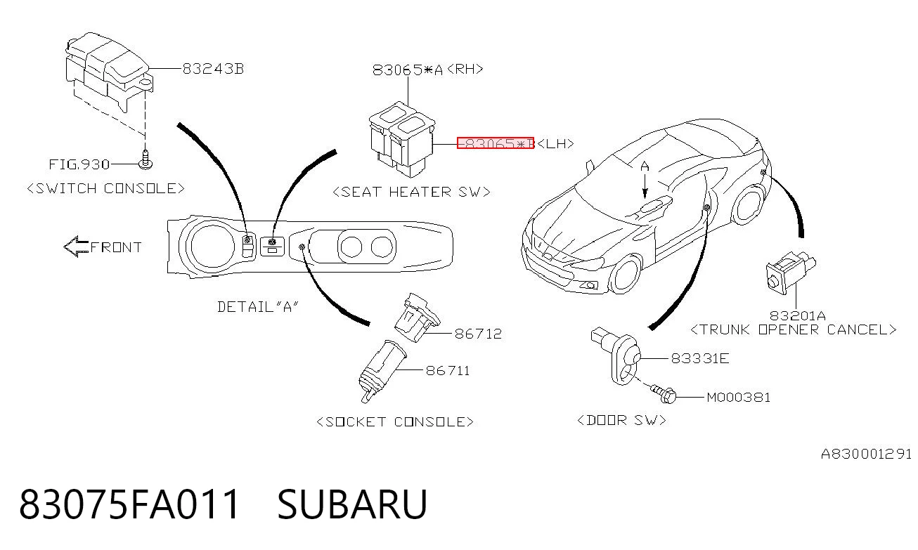 83075FA011 Subaru 