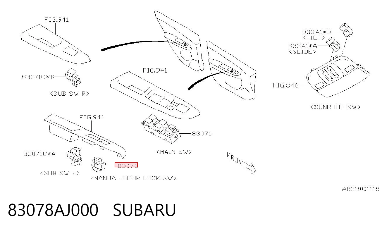 83078AJ000 Subaru 