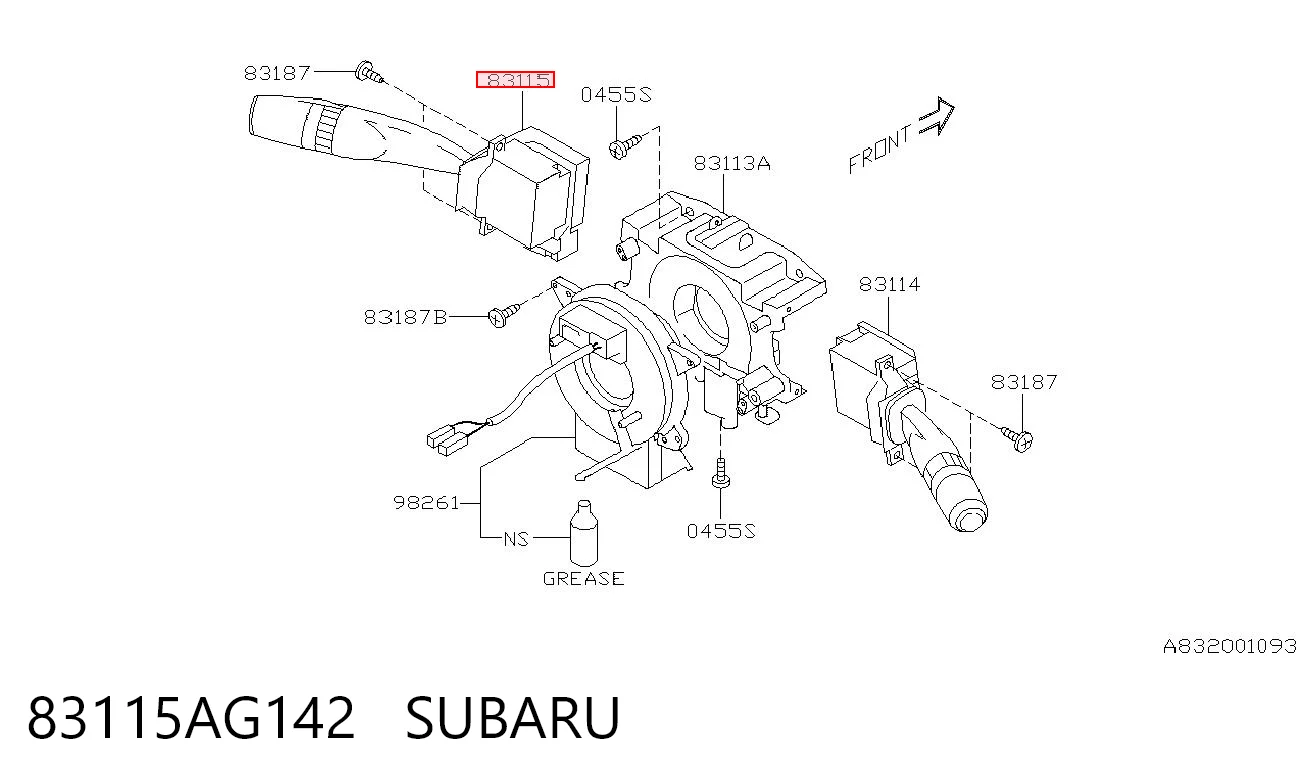 83115AG142 Subaru 