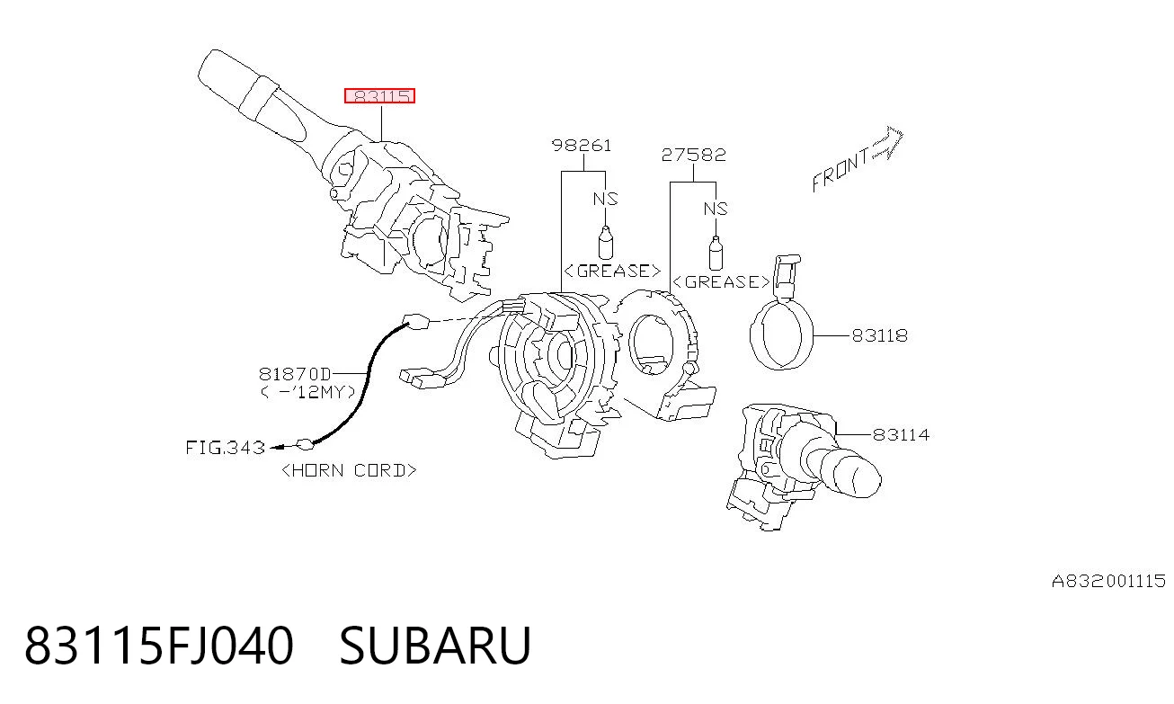 83115FJ040 Subaru 