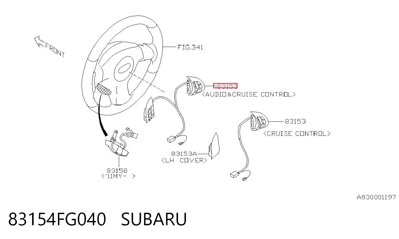 83154FG040 Subaru Блок кнопкових перемикачів кермового колеса