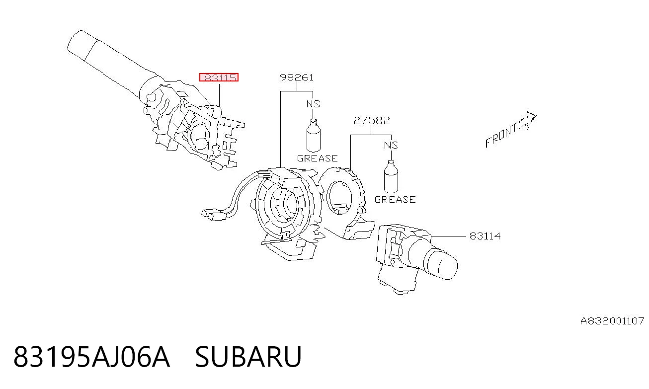 83195AJ06A Subaru Перемикач підрульовий