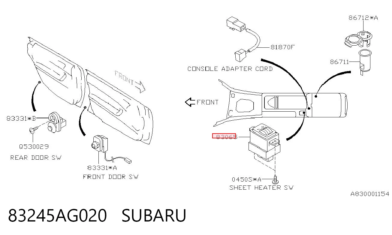 83245AG020 Subaru 