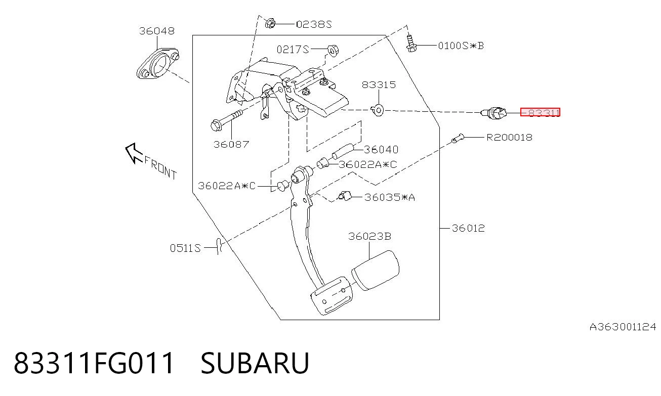 83311FG011 Subaru Лягушка стоп-сигналу