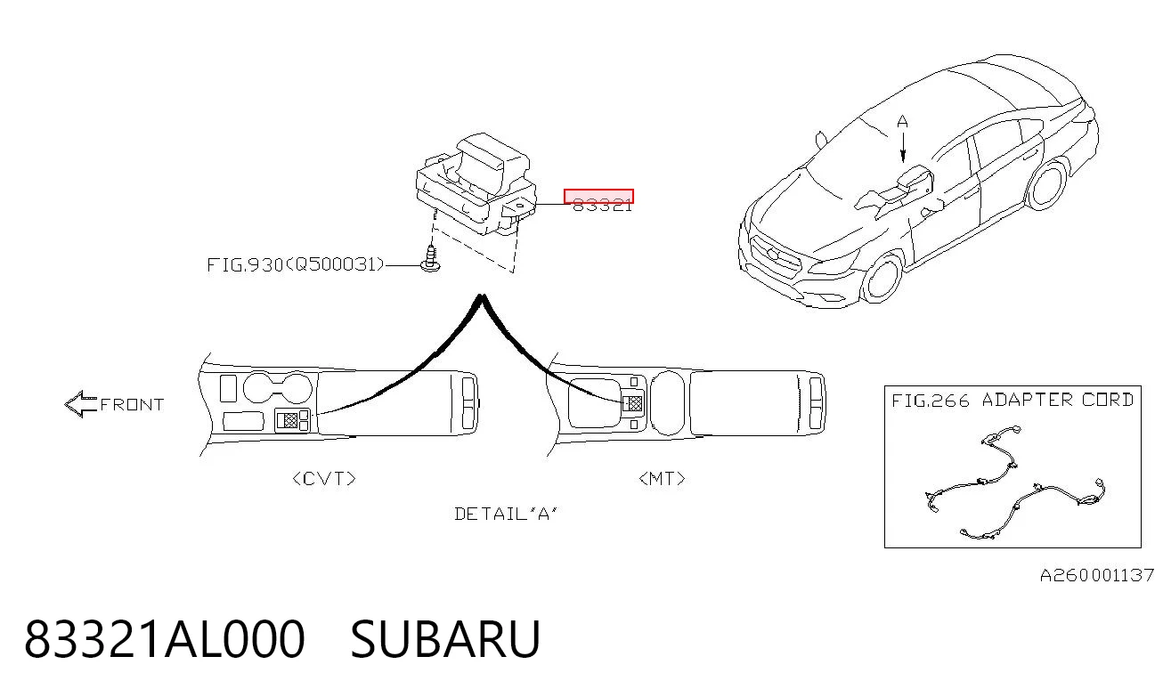 83321AL000 Subaru 