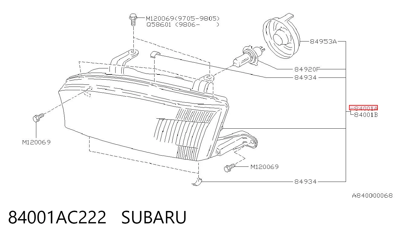 Фара правая Subaru Legacy II седан (BD, BG) (1994 - 1999) ціна, від 383.93 USD