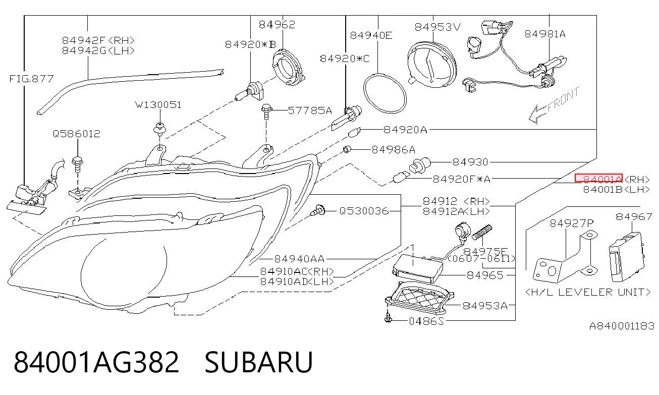 Фара правая Subaru Legacy IV седан (B13) (2003 - 2009) ціна, від 239.06 USD