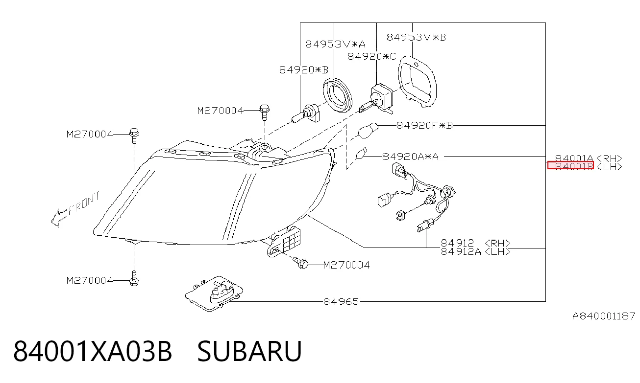 84001XA03B Subaru