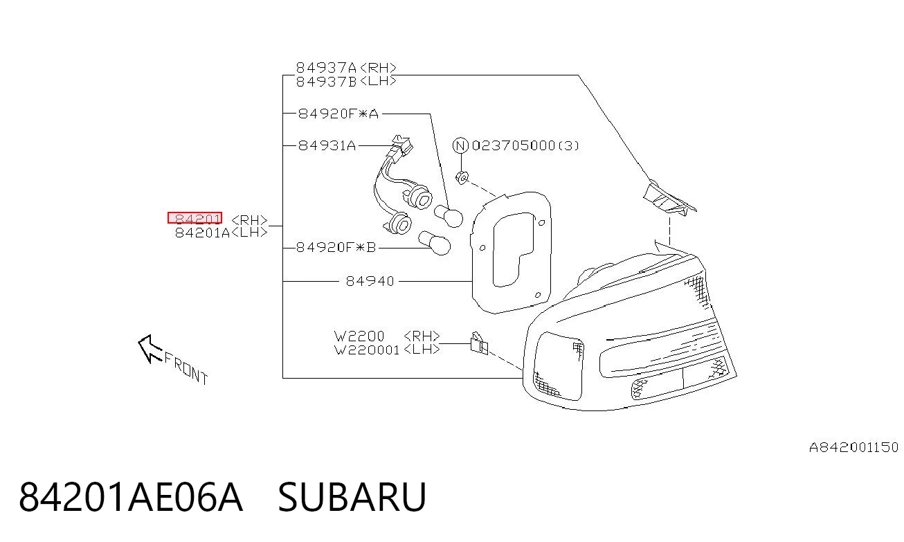Ліхтар задній правий Subaru Legacy 3 BE, BH